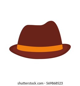 Hat Fedora Ribbon Father Day Vector Illustration Eps 10