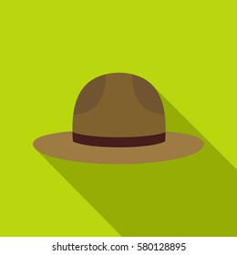 Hat of ficer of the canadian equestrian cavalry icon. Flat illustration of vector icon for web isolated on lime background