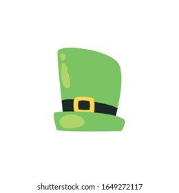 Hat fill style icon design. Saint Patrick's day Ireland celebration fortune Irish natural and lucky theme. Vector illustration.