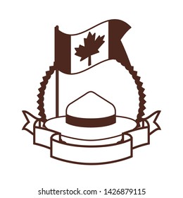 Hat flag and canada symbol design