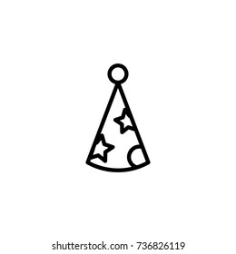 Hat flat icon. Single high quality outline symbol of happy birthday for web design or mobile app. Thin line signs of holiday for design logo, visit card, etc. Outline logo of celebration