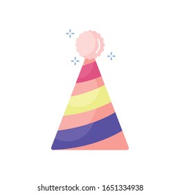 Hat flat style icon design, Party celebration event happy birthday holiday surprise anniversary and decorative theme Vector illustration