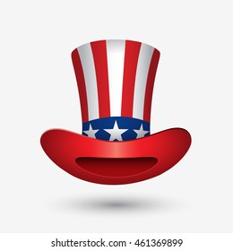 Hat with flat of United States of America - vector illustration