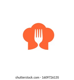 hat fork logo design template sign