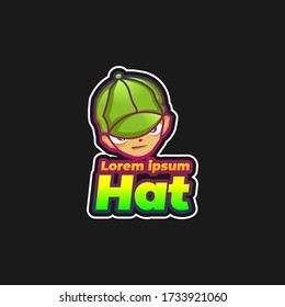 hat gaming esports template logo vector