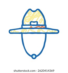 hat gardening doodle icon sketch vector. hat gardening sign. isolated symbol illustration