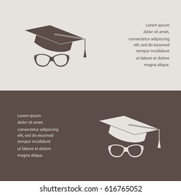 hat and glasses, education icon