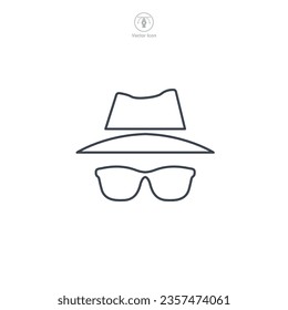 Hat and Glasses, Incognito icon symbol vector illustration isolated on white background