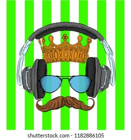 
Hat, glasses and mustache icon. Hipster style and fashion concept, Vector illustration.