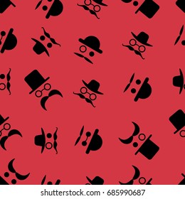 Hat, glasses and mustache Seamless Pattern, Background