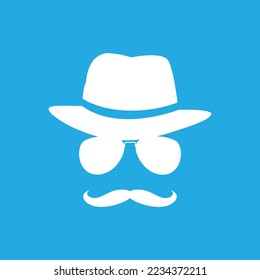 Hat, Glasses and Mustache Set. illustration
