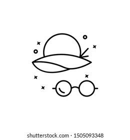 Hat glasses summer icon. Element of Hawaii icon
