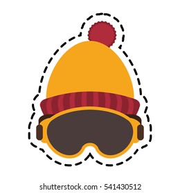 Hat and glasses of winter cloth design