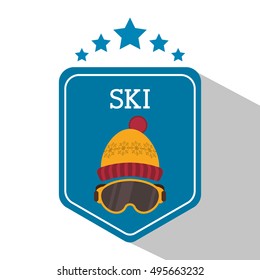 Hat glasses and winter sport design