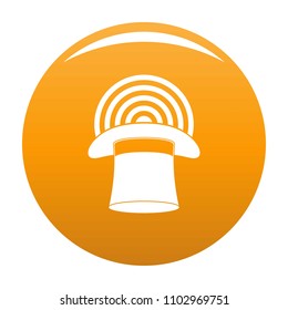 Hat with glow icon. Simple illustration of hat with glow vector icon for any design orange