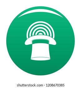 Hat with glow icon. Simple illustration of hat with glow vector icon for any design green