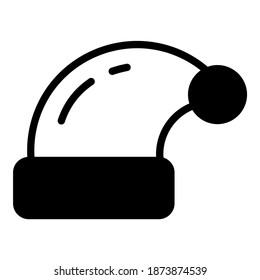 hat glyph icon, Christmas and celebrations. Outline symbol collection. Editable vector Design
