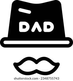 Hat Glyph Icon - Single Icon, Vector