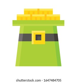 Hat with gold coin icon, Saint patrick's day related vector illustration