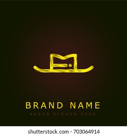 Hat golden metallic logo