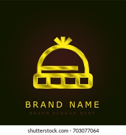 Hat golden metallic logo