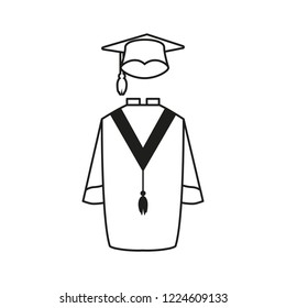 hat with gown graduation icon