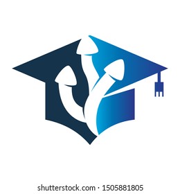 Hat Graduate Arrow Direction Vector color Isolated