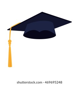 hat graduation achievement over white background vector illustration, eps10