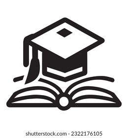 hat graduation book logo icon vector