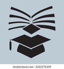 hat graduation book logo icon vector