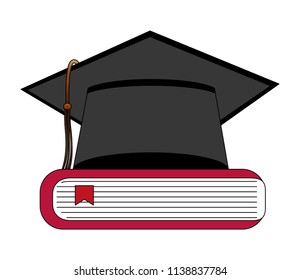 hat graduation with books