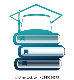 hat graduation with books