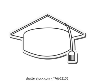 hat graduation cap university cloth icon. Flat and isolated design. Vector illustration