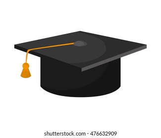 hat graduation cap university cloth icon. Flat and isolated design. Vector illustration