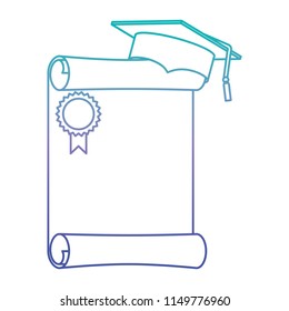 hat graduation with diploma