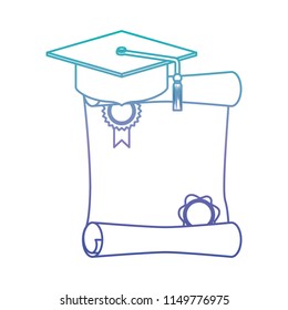 hat graduation with diploma