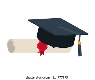 Hat Graduation Diploma Stock Vector (Royalty Free) 1149779954 ...