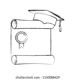 hat graduation with diploma