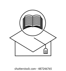 hat graduation with education icon vector illustration design