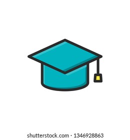 hat graduation filled outline icon