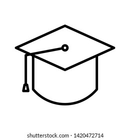 hat graduation icon vector with outline style 