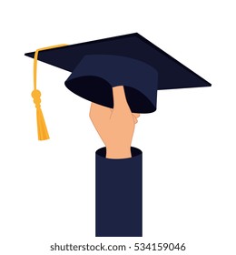 hat graduation isolated icon