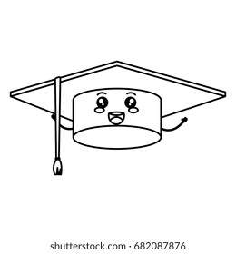 hat graduation kawaii character