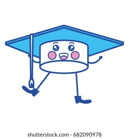 hat graduation kawaii character