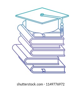 hat graduation with pile books