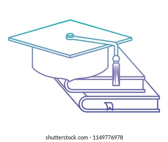 hat graduation with pile books