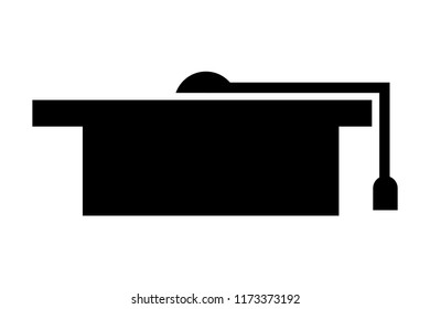 hat graduation silhouette isolated icon