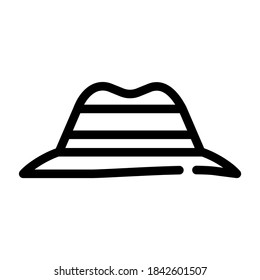 hat grandfather line icon vector. hat grandfather sign. isolated contour symbol black illustration