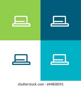 Hat green and blue material color minimal icon or logo design
