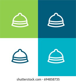 Hat green and blue material color minimal icon or logo design